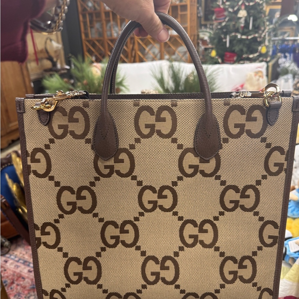 Brown GG Patterned Tote Bag
